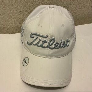 Titleist White Hat with Light Blue Logo